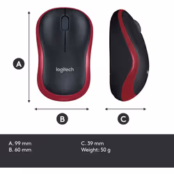 Logitech M186 Wireless Mouse, 2.4GHz with USB Mini Receiver