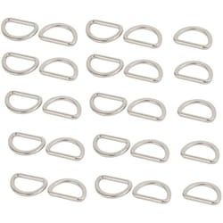 sourcingmap 15mm Inner Width Zinc Alloy Flat Typed D Welded Ring Silver Tone 25pcs