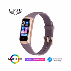 LIGE New Women Smart Watch Men Smartband Temperature Smartwatch Fitness Tracker Blood Pressure Sports Smart Bracelet For Ladi ...