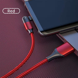 ROCK 180 Degree Rotate Cable Fast Charging Micro USB Type C Cable Mobile Phone Type-C Wire Cord For iPhone IOS - red, Type C 2M