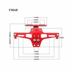 Adjustable CNC Aluminum Motorcycle Modified Rear License Plate Mount HolderMotor - Type 1