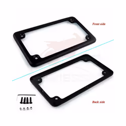 Universal Aluminum Motorcycle 4"*7" led Reflector License Number Plate - Horizontal Black