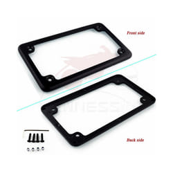Universal Aluminum Motorcycle 4"*7" led Reflector License Number Plate - Horizontal Black