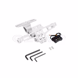 Universal Motorcycle License Plate Holder Frame With LED For Kawasaki - Silver