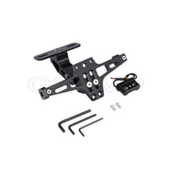 Universal Motorcycle License Plate Holder Frame With LED For Kawasaki - black
