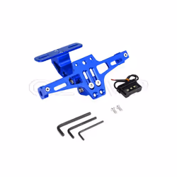 Universal Motorcycle License Plate Holder Frame With LED For Kawasaki - Blue