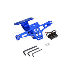 Universal Motorcycle License Plate Holder Frame With LED For Kawasaki - Blue