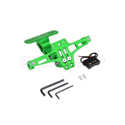 Universal Motorcycle License Plate Holder Frame With LED For Kawasaki - green