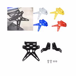 Motorcycle Short Fender R15 License Plate Holder Bracket Foldable Registration - Yellow