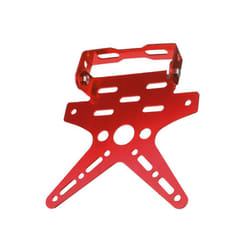 Motorcycle License Holder Mount Bracket Adjusted Registration Number Plate - Red