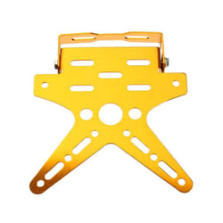 Motorcycle License Holder Mount Bracket Adjusted Registration Number Plate - Gold