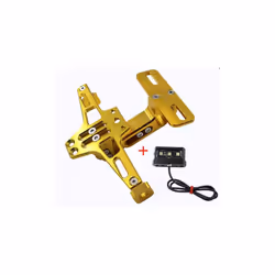Motorcycle Universal Adjustable Rear Tail Tidy License Plate Holder Bracket - Gold