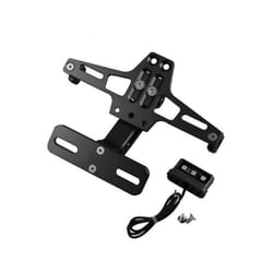 Motorcycle Universal Adjustable Rear Tail Tidy License Plate Holder Bracket - Black