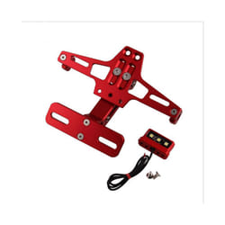 Motorcycle Universal Adjustable Rear Tail Tidy License Plate Holder Bracket - Red
