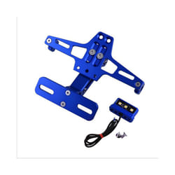 Motorcycle Universal Adjustable Rear Tail Tidy License Plate Holder Bracket - Blue