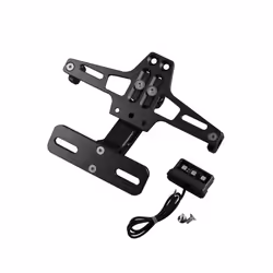 Motorcycle Universal Adjustable Rear Tail Tidy License Plate Holder Bracket - Blue