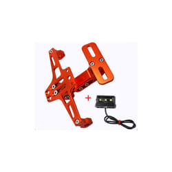 Motorcycle Universal Adjustable Rear Tail Tidy License Plate Holder Bracket - Orange