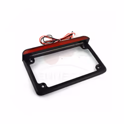 Universal Aluminum Motorcycle 4"*7" led Reflector License Number Plate - LED Horizontal Chrom