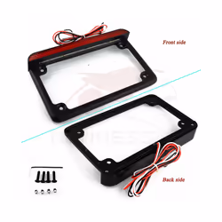 Universal Aluminum Motorcycle 4"*7" led Reflector License Number Plate - LED Horizontal Black