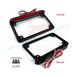 Universal Aluminum Motorcycle 4"*7" led Reflector License Number Plate - LED Horizontal Black