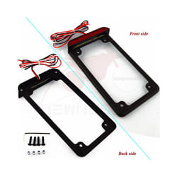 Universal Aluminum Motorcycle 4"*7" led Reflector License Number Plate - LED Vertical Black