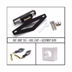 Motorcycle Rear License Registration Plate Tail Frame Holder Bracket Folding - 502C plug