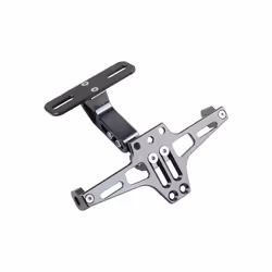 Universal Motorcycle Rear License Plate Holder Frame Adjustable Turn Signal - Dark Grey