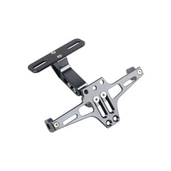 Universal Motorcycle Rear License Plate Holder Frame Adjustable Turn Signal - Dark Grey