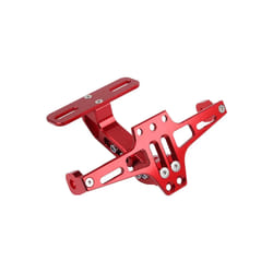 Universal Motorcycle Rear License Plate Holder Frame Adjustable Turn Signal - Red