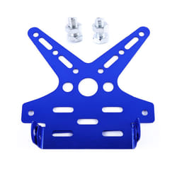 Electroplate Aluminum Alloy Motorcycle Rear License Plate Frame Motorbike - blue