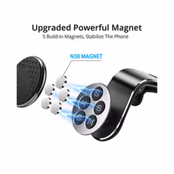 Magnetic Car Phone Holder Air Vent Magnet Mount GPS Smartphone Phone Holder - Silver Fixed Holder