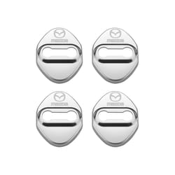 4pcs/lot Car Door Lock Protective Cover For Stainless Steel Case For Mazda - Silver