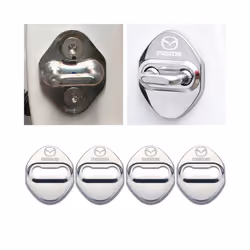4pcs/lot Car Door Lock Protective Cover For Stainless Steel Case For Mazda - Silver