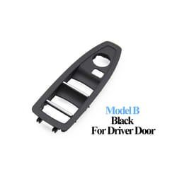 Black Beige Carbon Lhd Rhd Car Interior Door Window Switch Panel Cover - Black B Driver Door