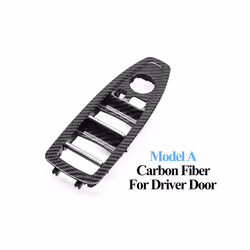 Black Beige Carbon Lhd Rhd Car Interior Door Window Switch Panel Cover - Carbon A Driver Door