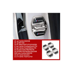 Stainless Steel Car Door Lock Protective Cover For Bmw Series 3 5 X3 X5 - silver