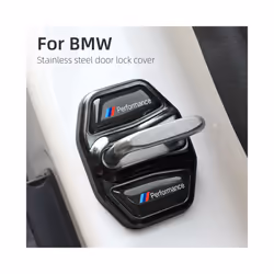 Stainless Steel Car Door Lock Protective Cover For Bmw Series 3 5 X3 X5 - silver