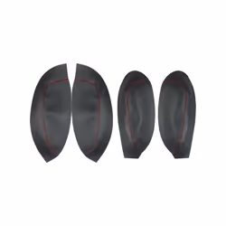 For Kia K3 Car Interior Door Armrest Panel Microfiber Leather Cover Trim - Black-red line