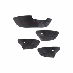 4pcs Microfiber Leather Only Lhd Car Styling Door Armrest Panel Cover - black-red