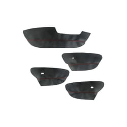 4pcs Microfiber Leather Only Lhd Car Styling Door Armrest Panel Cover - black-red