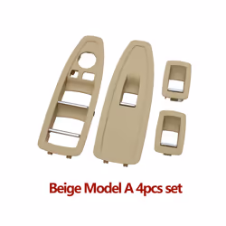 Car Interior Door Carbon Fiber Beige Black Window Regulator Switch Panel - Model A Beige Set
