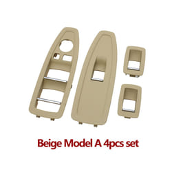 Car Interior Door Carbon Fiber Beige Black Window Regulator Switch Panel - Model A Beige Set