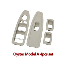 Car Interior Door Carbon Fiber Beige Black Window Regulator Switch Panel - Model A Oyster Set