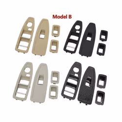 Car Interior Door Carbon Fiber Beige Black Window Regulator Switch Panel - Model A Oyster Set