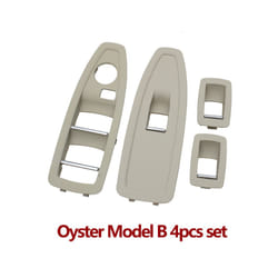Car Interior Door Carbon Fiber Beige Black Window Regulator Switch Panel - Model B Oyster Set
