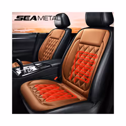 Heated Car Seat Cover Universal Front Seat Heating Vehicle Seat Cushion - Brown 1pc