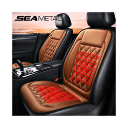 Heated Car Seat Cover Universal Front Seat Heating Vehicle Seat Cushion - Brown 1pc
