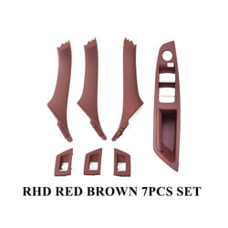 Rhd Right Hand Driver Car Interior Door Window Switch Cover Original Inner - 7pcs Set Red Brown