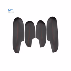 For Hyundai Veracruz 4pcs Microfiber Leather Interior Door Armrest Panel - Black-red line