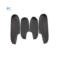 For Hyundai Veracruz 4pcs Microfiber Leather Interior Door Armrest Panel - Black-red line
